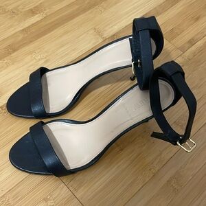Strappy J Crew black 4” sandals